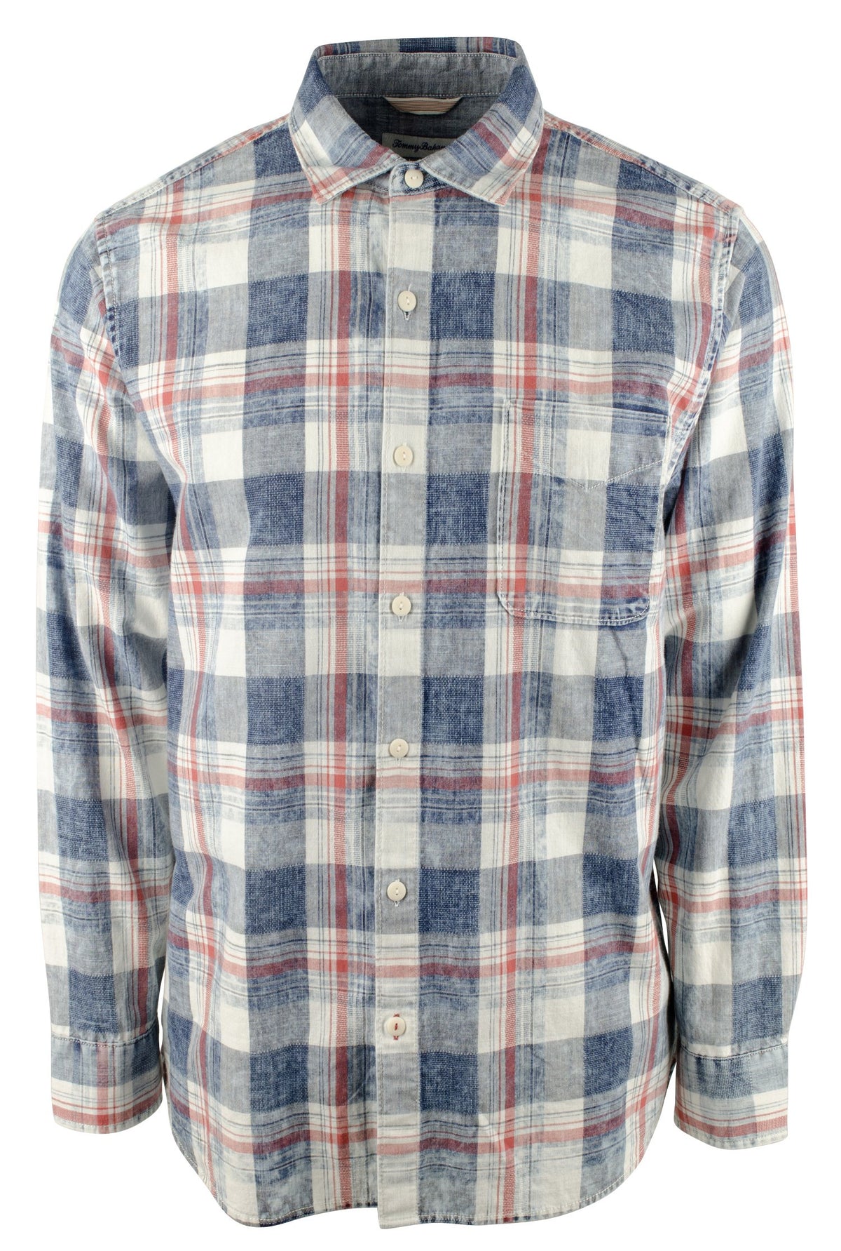 Camisas Tommy Bahama Hazy Days Plaid de manga larga con botones para hombre, talla pequeña