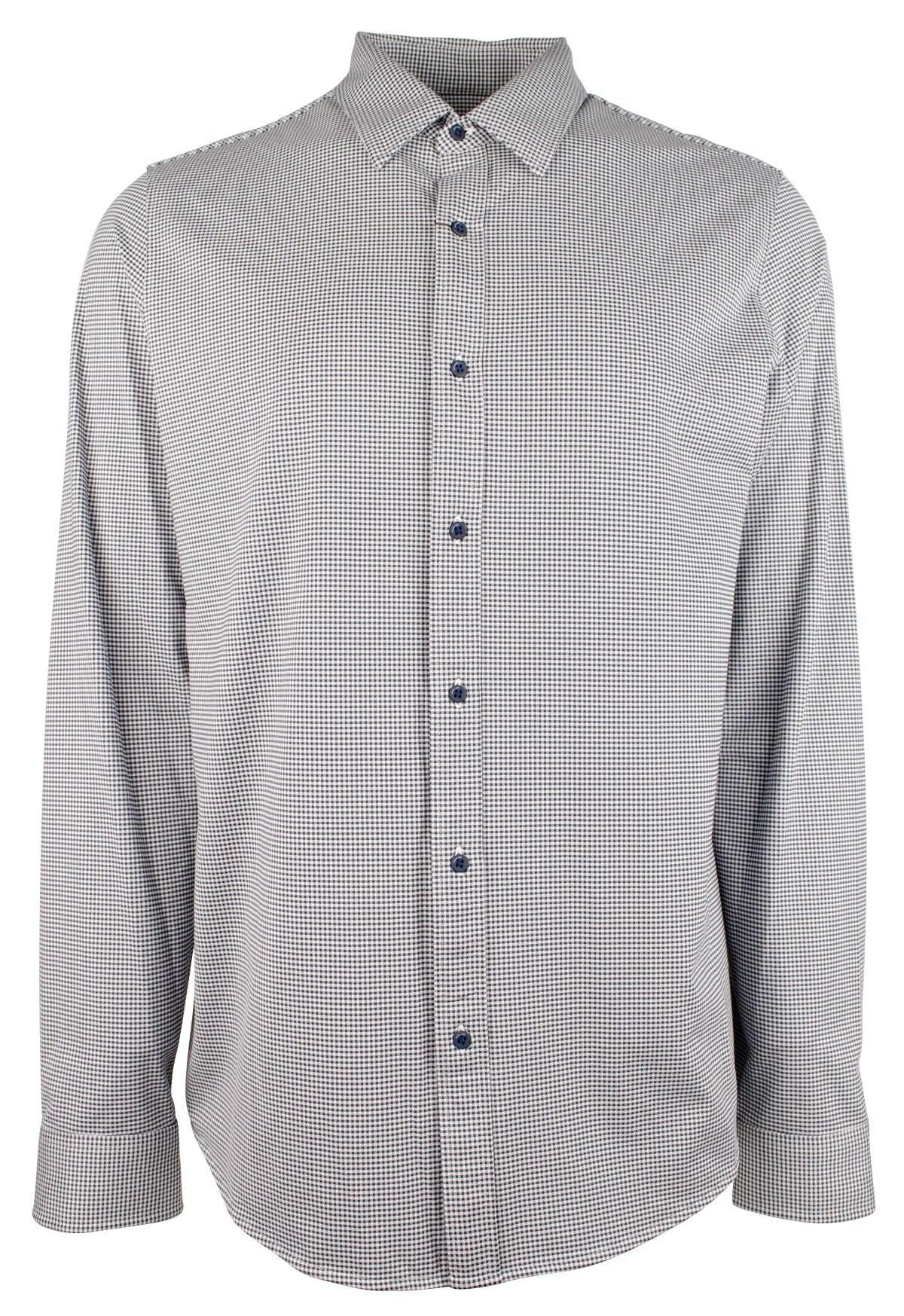 Michael Kors Slim Fit Stretch Gingham Shirt Mdnight X-Large Midnight