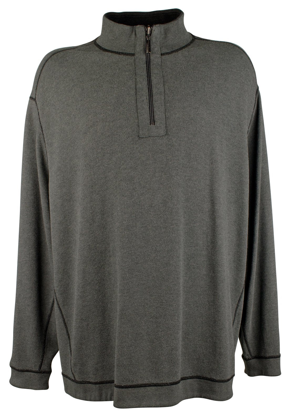 Tommy Bahama Sudadera de manga larga Flipshore para hombre, talla grande y alta, color ébano, talla XLT