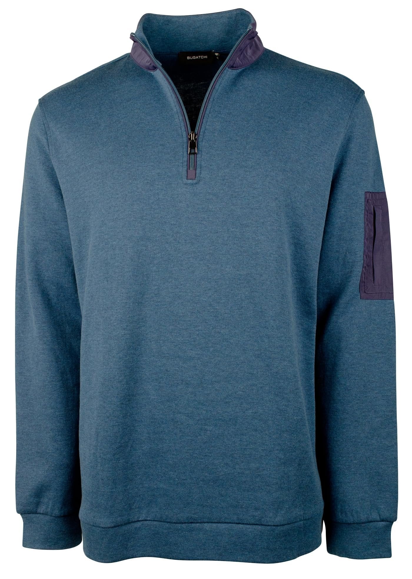 Bugatchi Men's Long Sleeve Quarter Zip Pullover Shirt OBl XX-Large