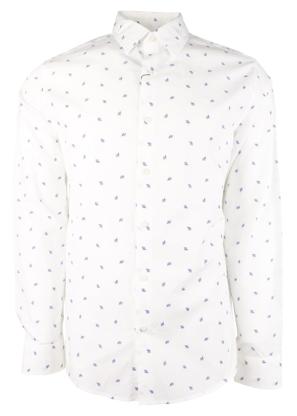 Michael Kors Men's Cotton Slim Fit Long Sleeve Shirt Wht XL