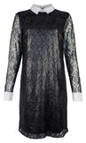 Michael Kors Long Sleeve Lace Dress, Black/white (8)