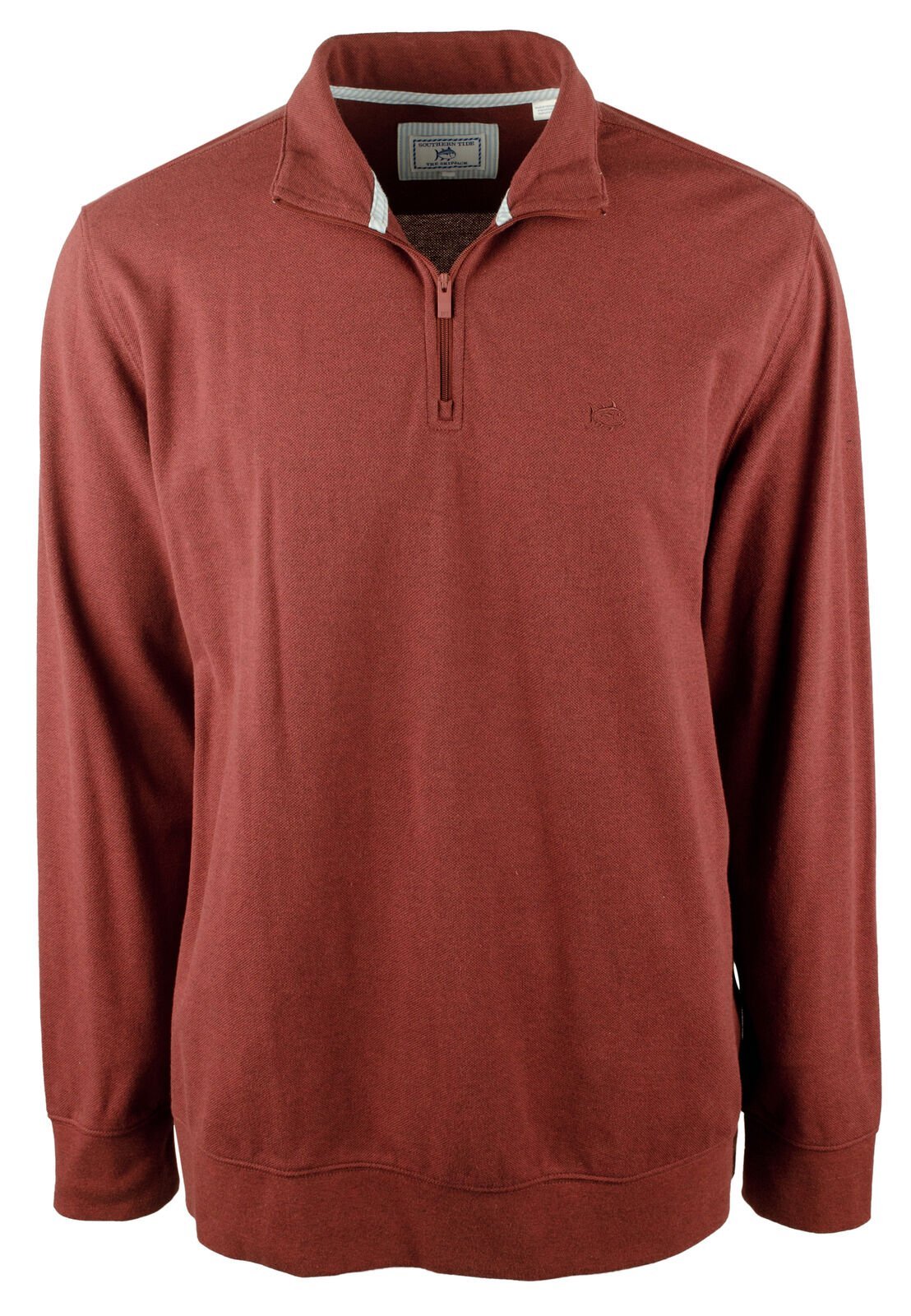 Customer Return Southern Tide Men's Skipjack Pique Pullover Hthr Black Cherry Small