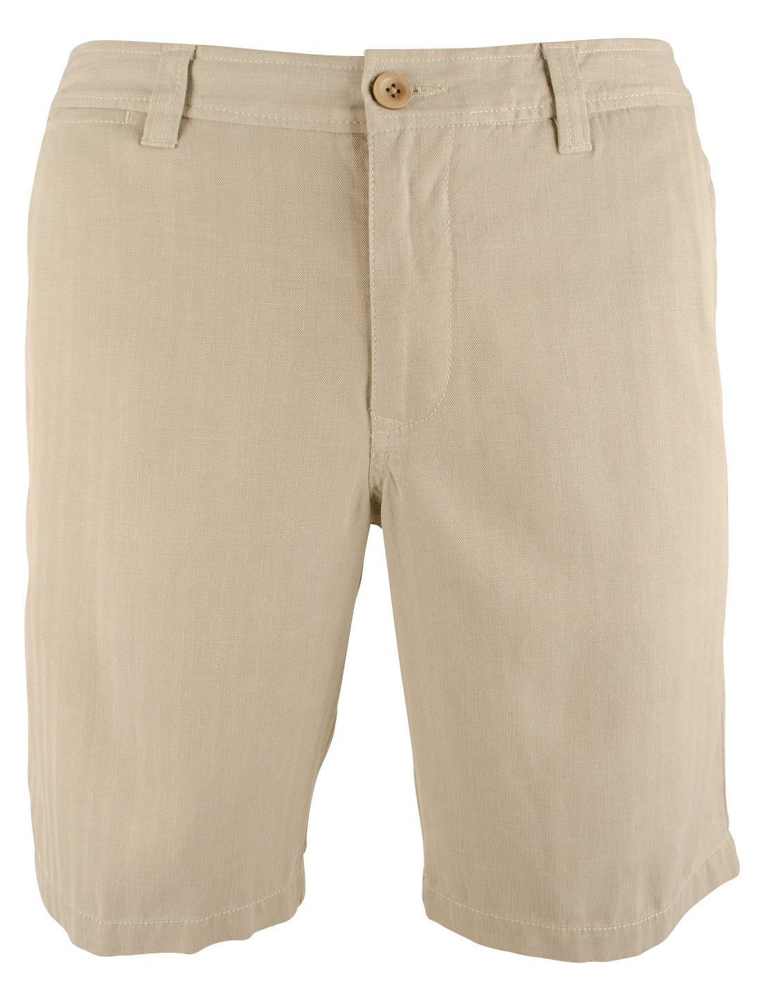 Men's Havana Herringbone Silk Blend Chino Shorts (Khaki Sand, 32)