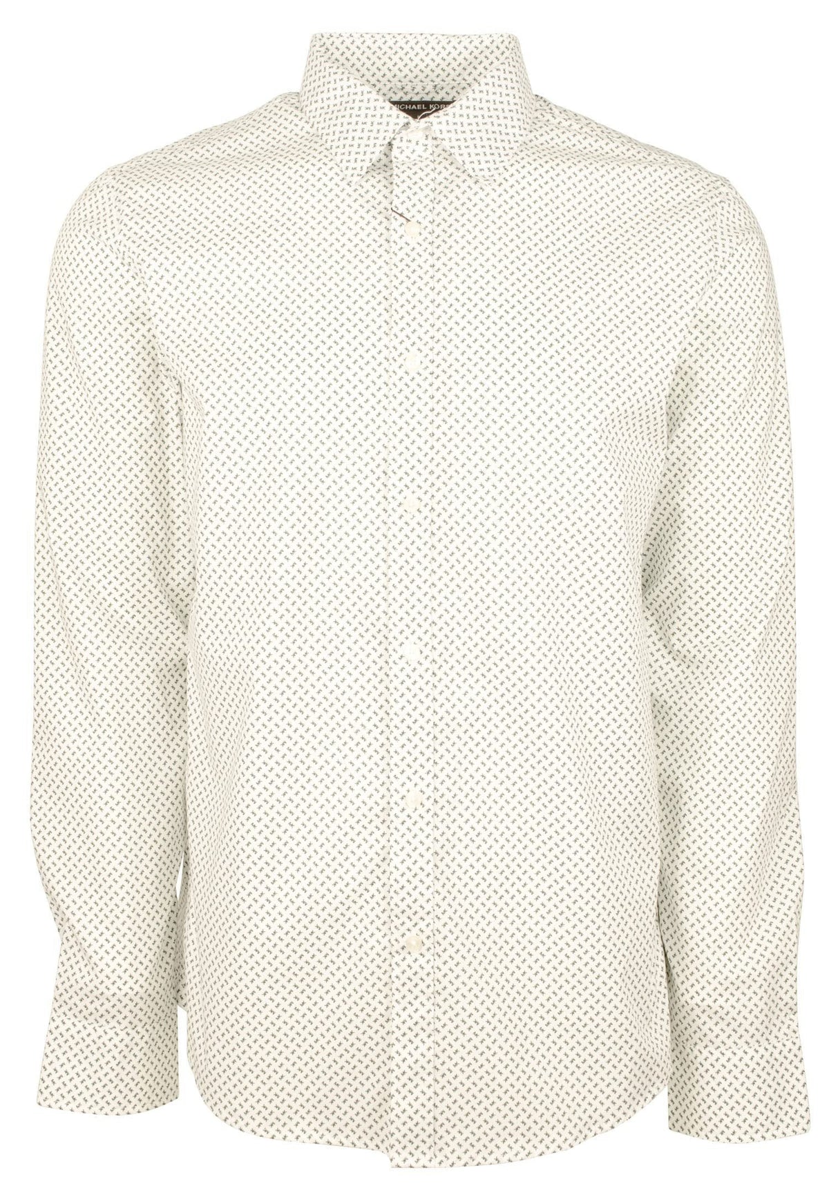 Michael Kors Men's Slim Fit Tossed Logo Print Long Sleeves Shirt