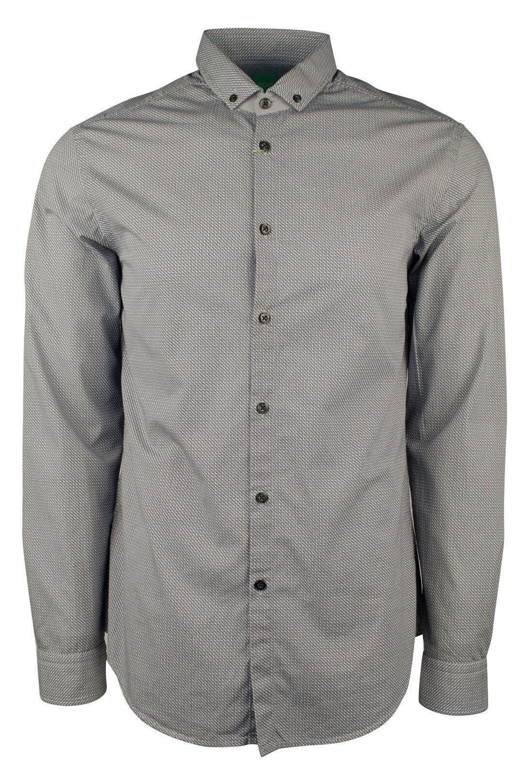 Hugo Boss Men's Green Label C-Bilia Patterned Slim Fit Long Sleeve Shirt XL