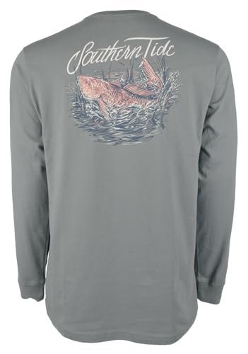 Southern Tide Men's Reelin Redfish Long Sleeve T-Shirts Harbour Mist Medium