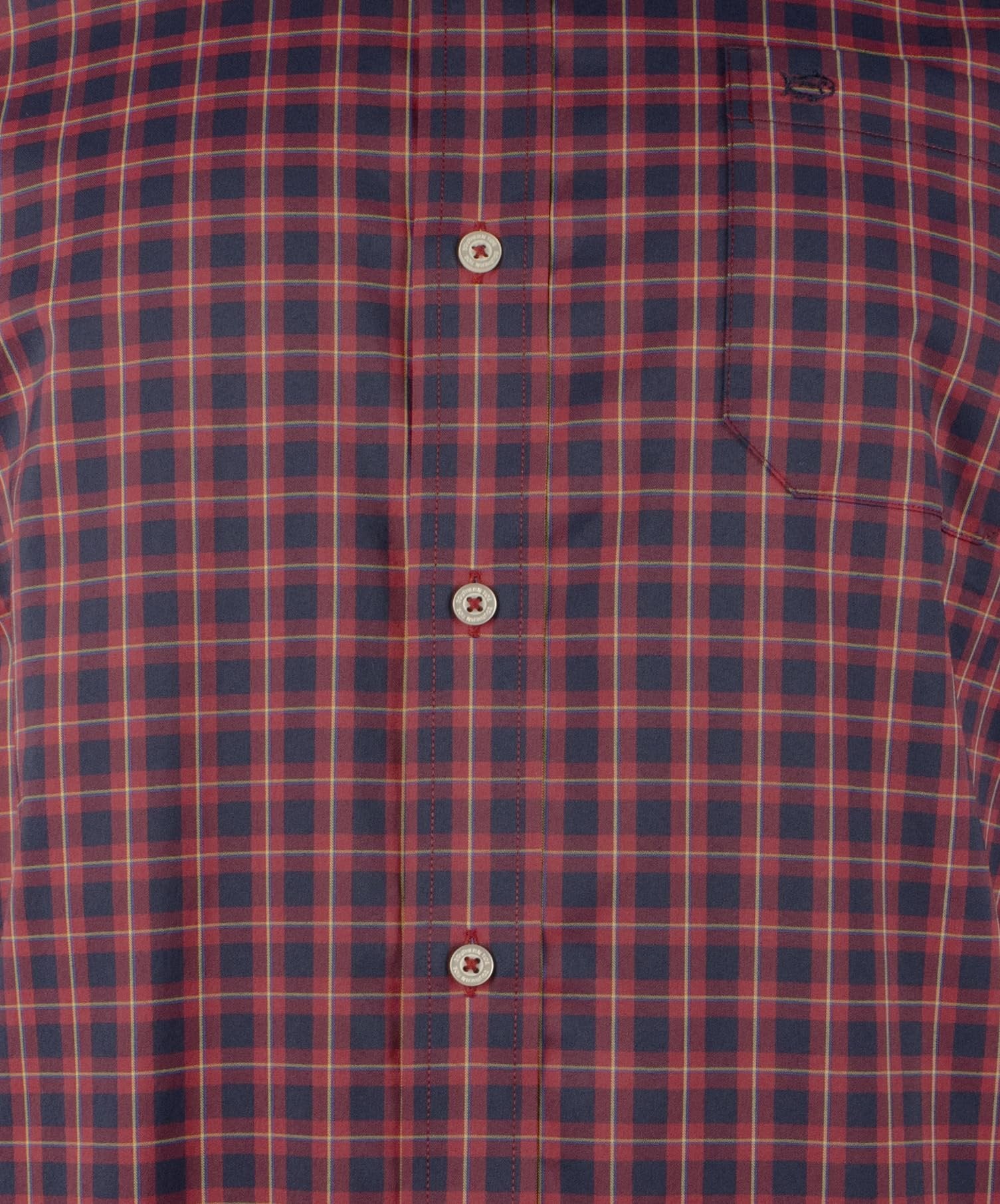 Men's Intercoastal Stretch Glenbrook Plaid Sport Shirt DR S Dark Red