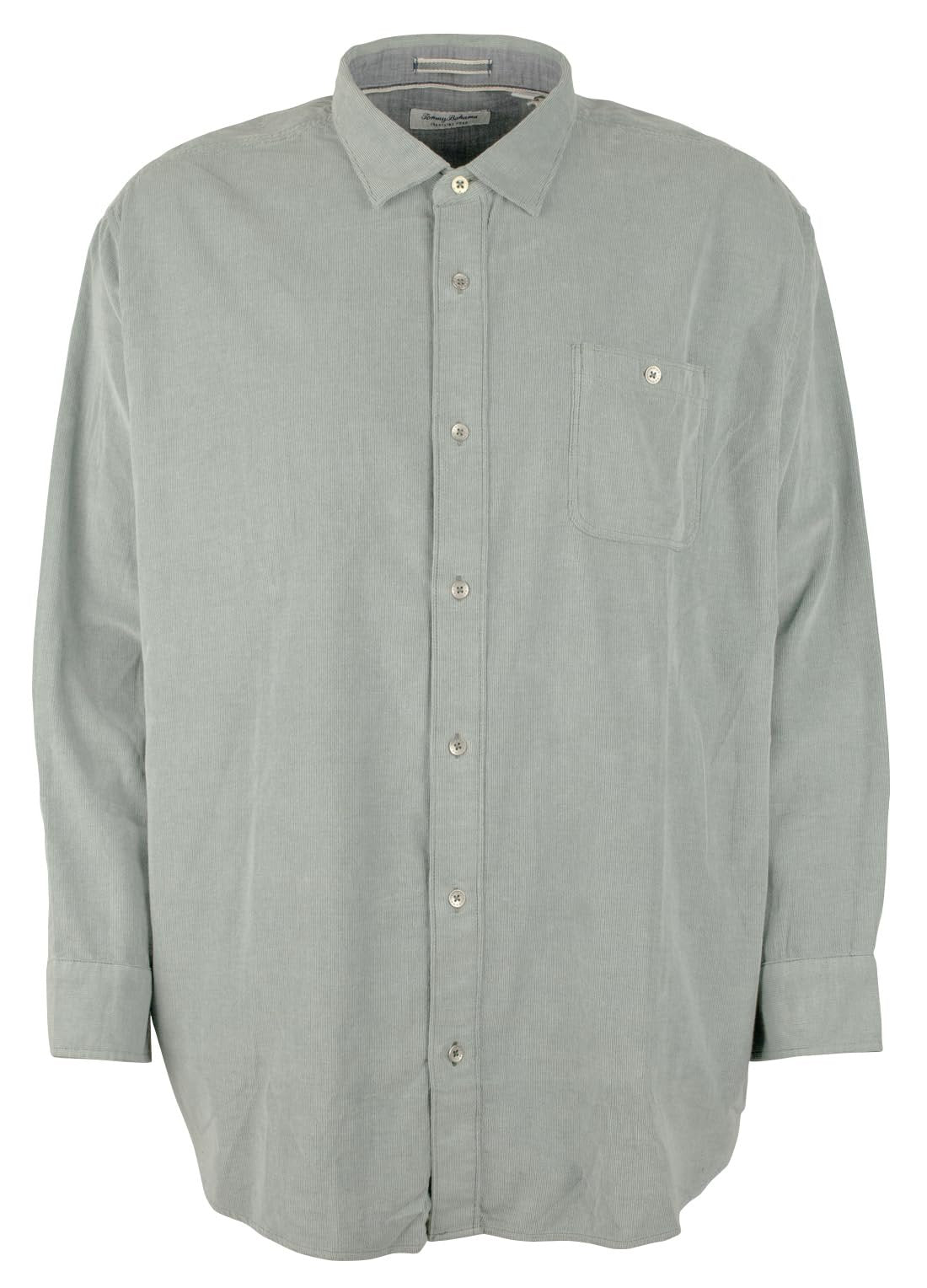 Tommy Bahama Men's Big & Tall Long Sleeve Coastline Cord Sandwash Camp Shirt (Dk Fern, 3XLT)