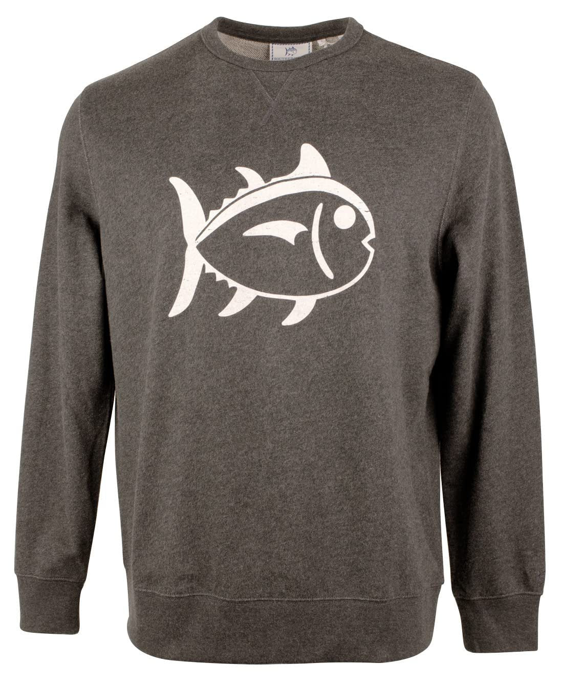 Southern Tide Men's Gameday Upper Deck Long Sleeve Pullover Sweatshirt Heather Black 2XL