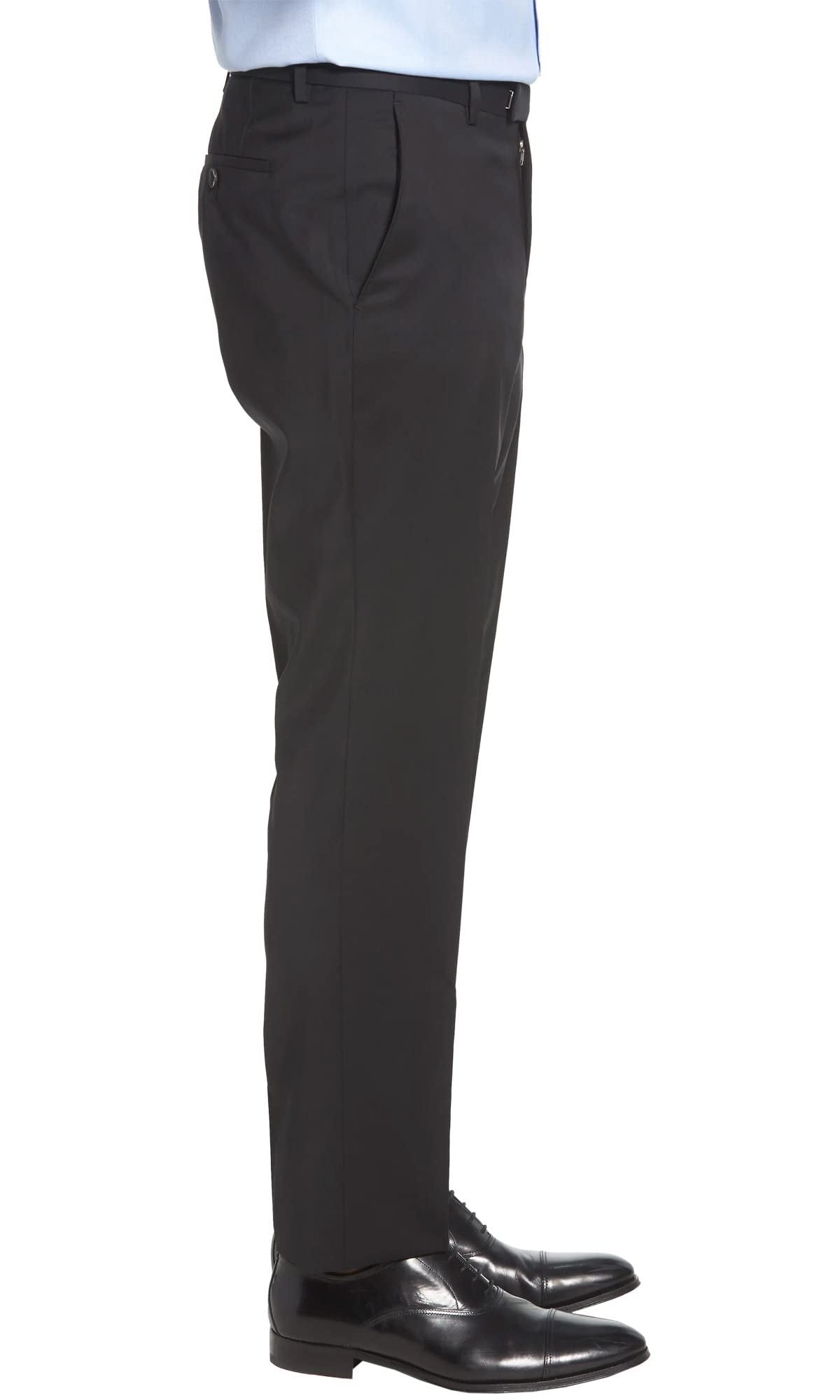 Hugo Boss Mens Leenon1 Flat Front Wool Dress Pants 34 Navy Trousers