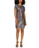 Michael Kors Women's Sequin Animal Print T Shirt Mini Dress