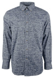 Camisa deportiva de manga larga con estampado de acantilado intercostero Southern Tide para hombre, talla XL, color azul neblina