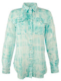 Ralph Lauren Women's Petite Tie Dye Button Down Shirt
