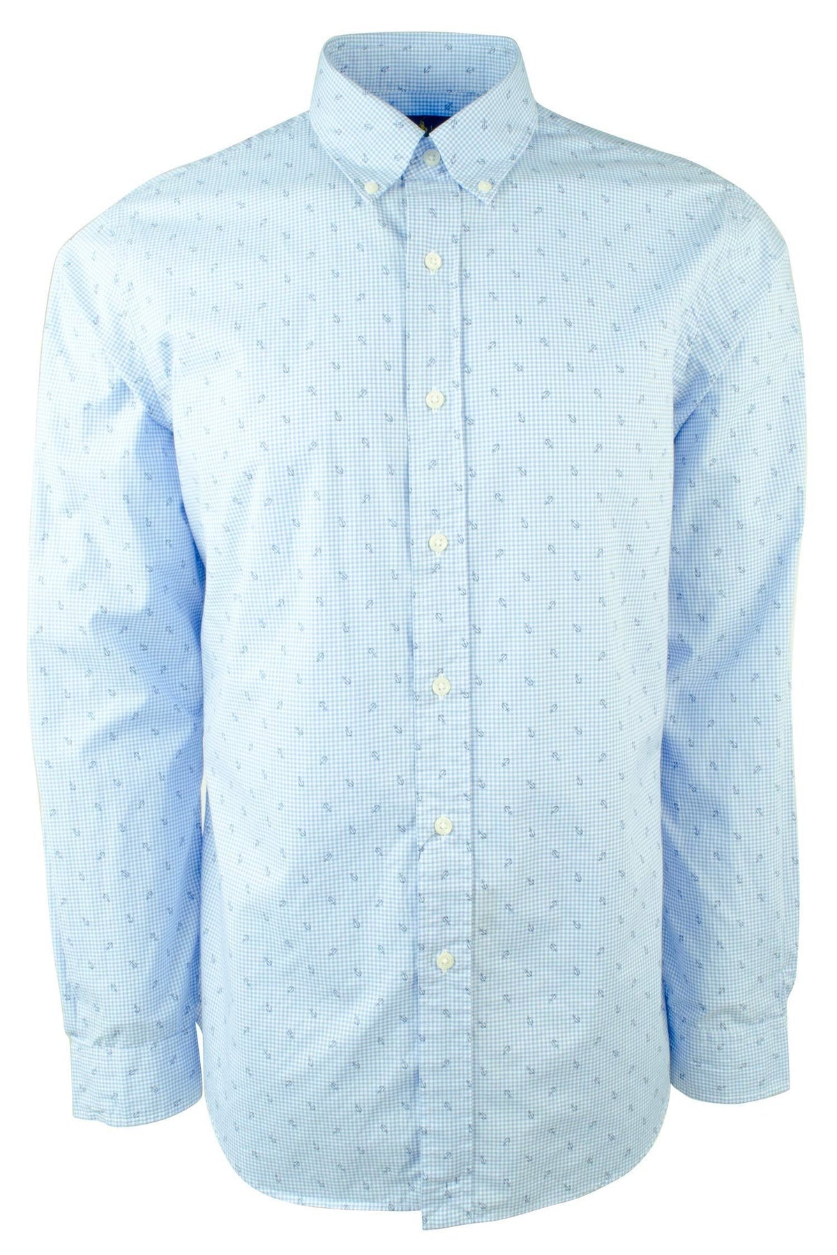 Polo Ralph Lauren Men's Mini Anchor Print Poplin Long Sleeve Shirt