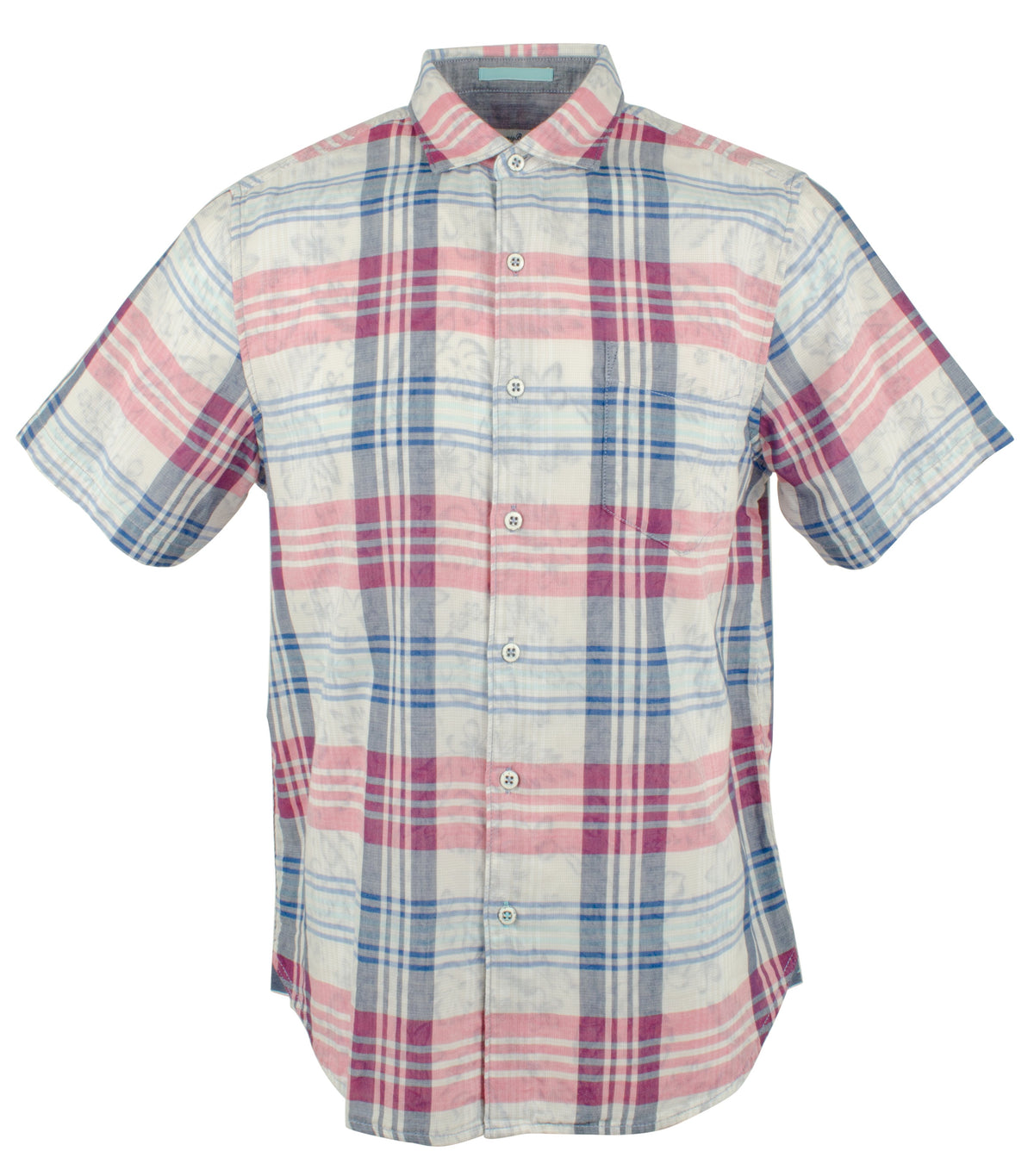 Camisa deportiva Tommy Bahama Zuma de manga corta a cuadros con botones delanteros para hombre, color océano profundo mediano