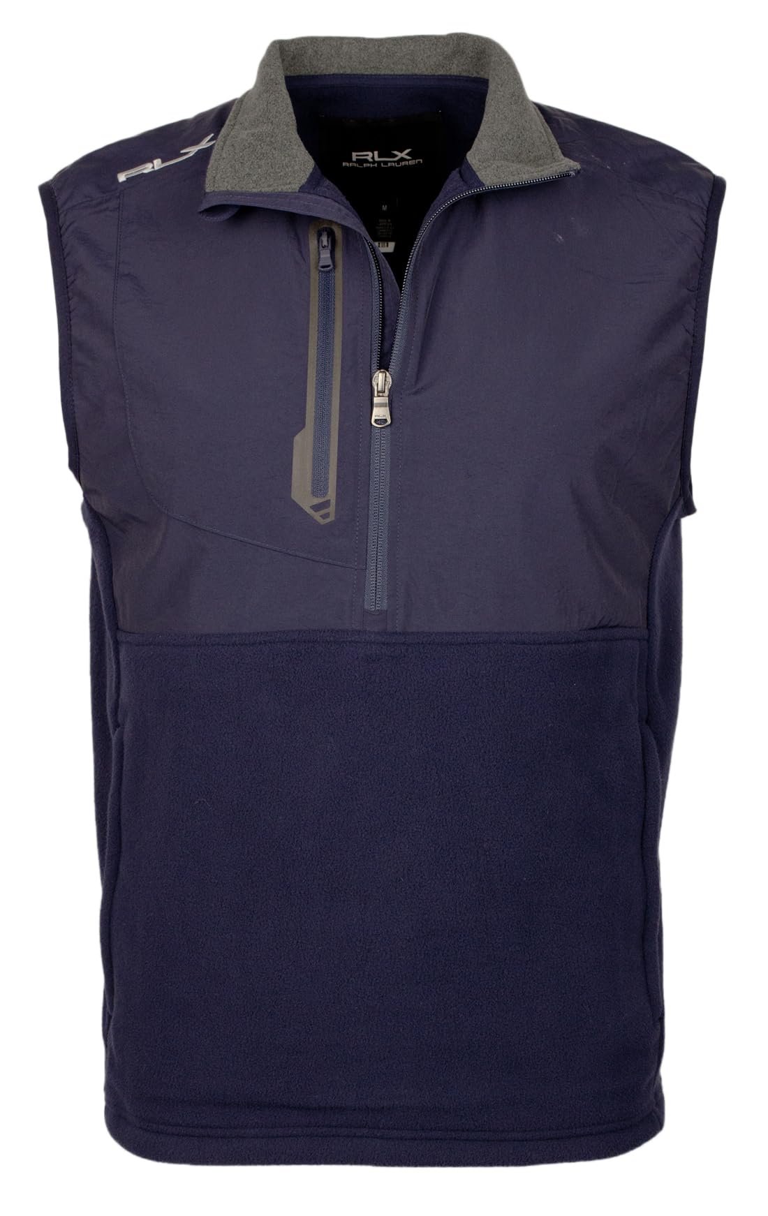 RLX Ralph Lauren Men's Fleece Performance Pullover Vest Navy Grey Medium