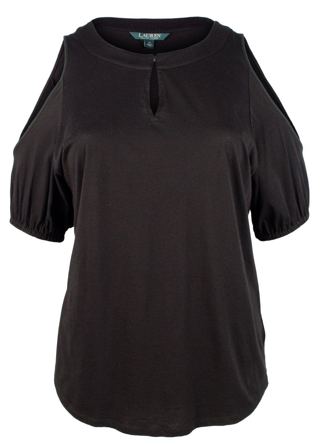 Ralph Lauren Women's Plus Size Cold-Shoulder Keyhole Top-PB-1X
