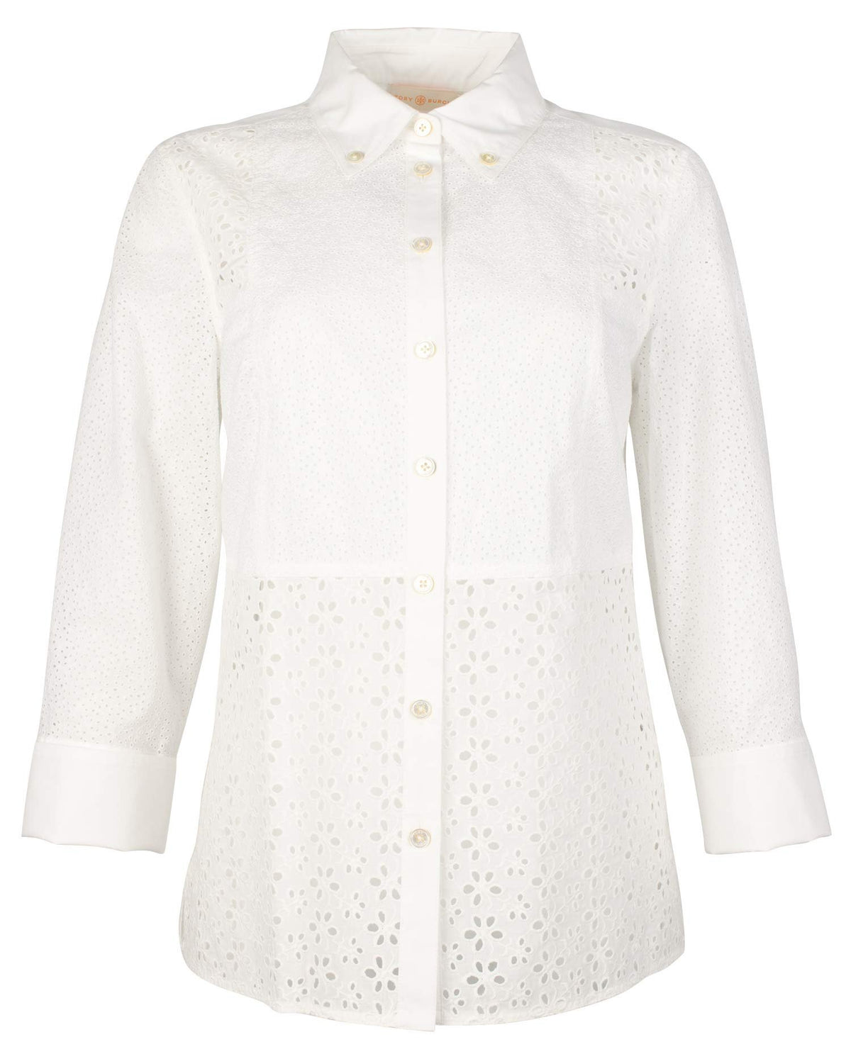 Tory Burch Women's Patchwork Eyelet Shirt Blouse-NI-4