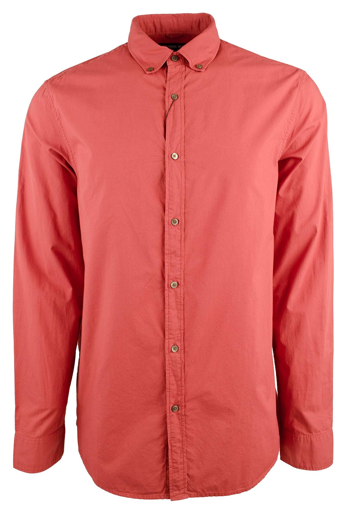 Michael Kors Men Slim-Fit Button Down Long-Sleeve Shirt Red XL