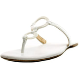 Michael Michael Kors Women's Claudia Flat Sandal Optic White Patent Sandal 6 M