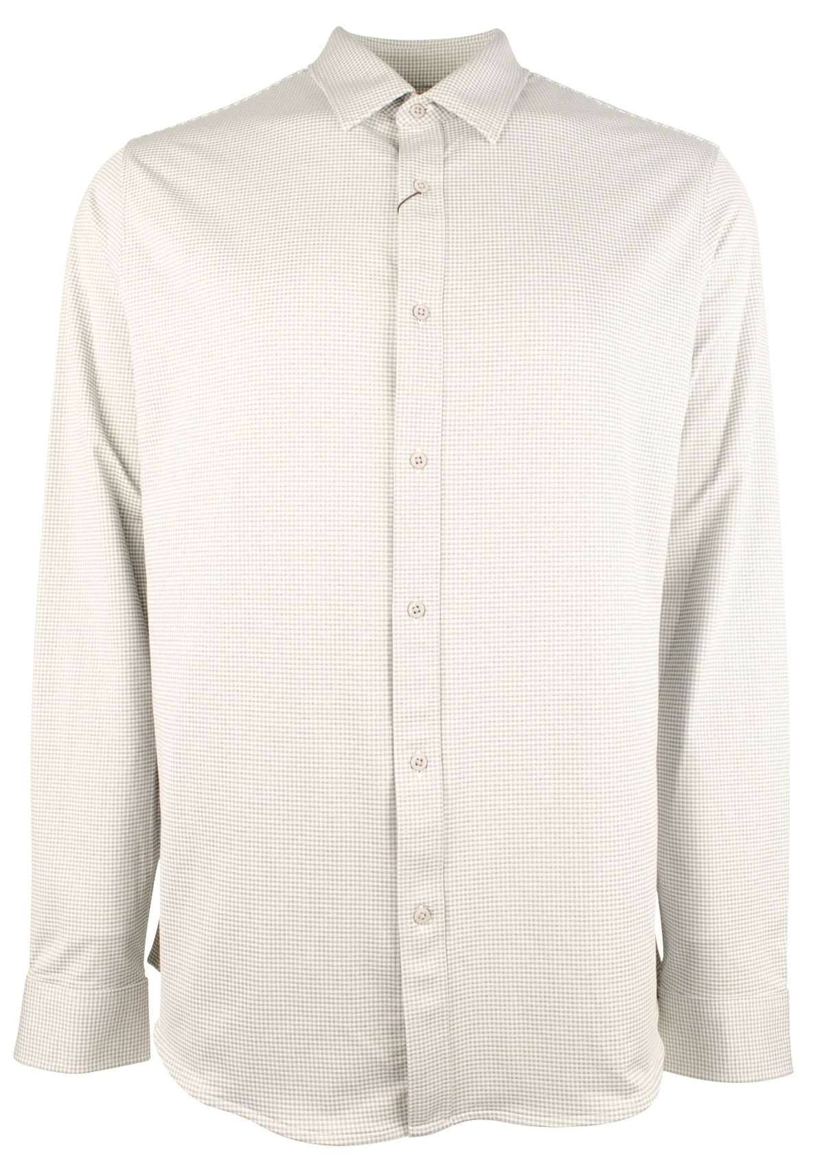 Men's Stretch Gingham Slim Fit Long Sleeve Shirt Opl Small