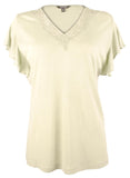 Ralph Lauren Women's Linen Blend Flutter Sleeve Top Shirt RSg Petite Large