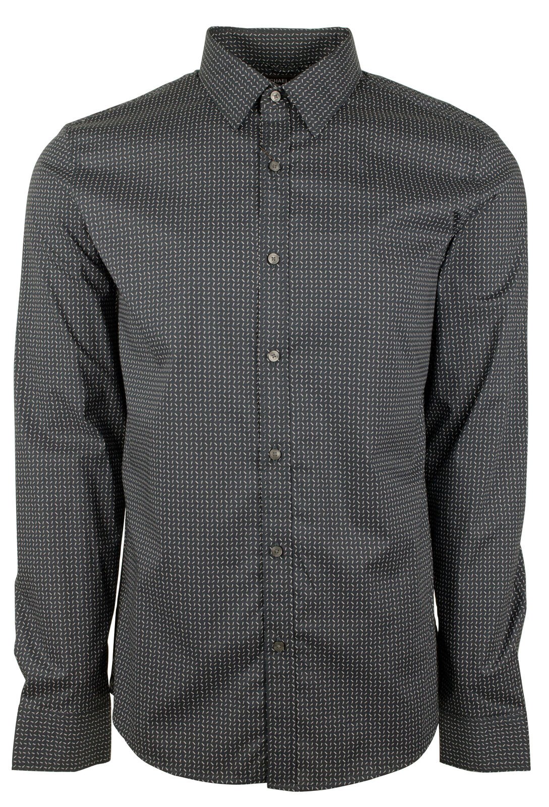 Michael Kors Men's Slim Fit Geometric Lines Long Sleeves Shirt