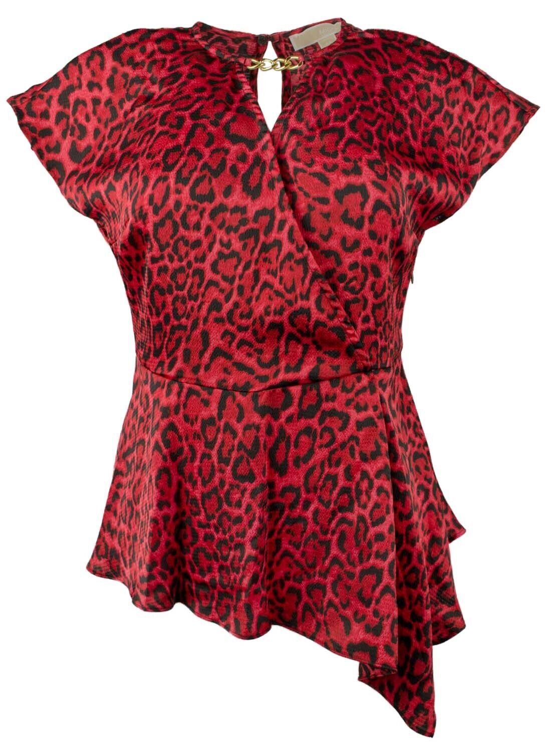 Michael Kors Women's Wildcat Asymmetrical Hank Hem Top Blouse X Small