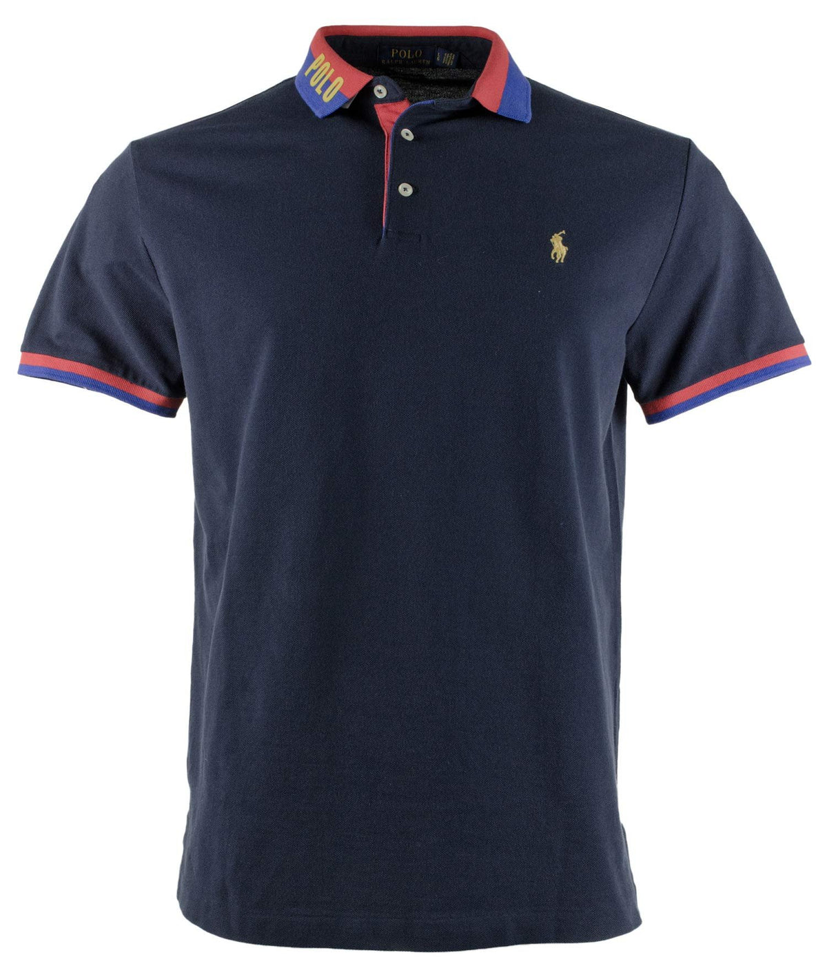 Men's Slim Fit Mesh Polo Shirt-BLU-Large