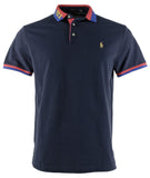 Men's Slim Fit Mesh Polo Shirt-BLU-Large
