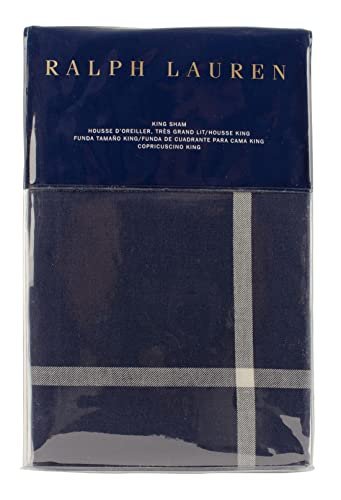 Modern Equestrian One King Sham-20X36 IN/51 x 91cm -Navy/Cream