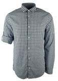 Men's Long Sleeve Shane Plaid Slim Fit Shirt-SB-XL Shadow Blue