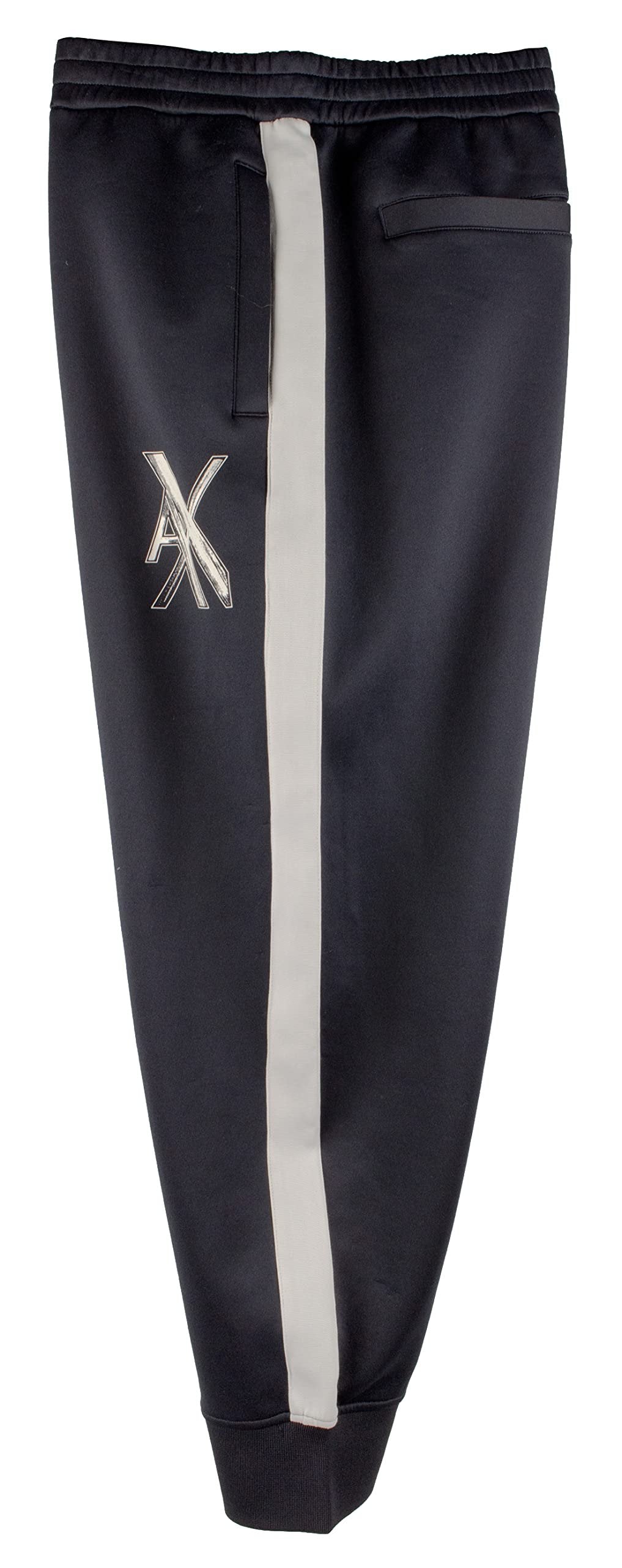 Armani Exchange Men's Side Stripe Logo Jogger Pant Navy Blue XXL