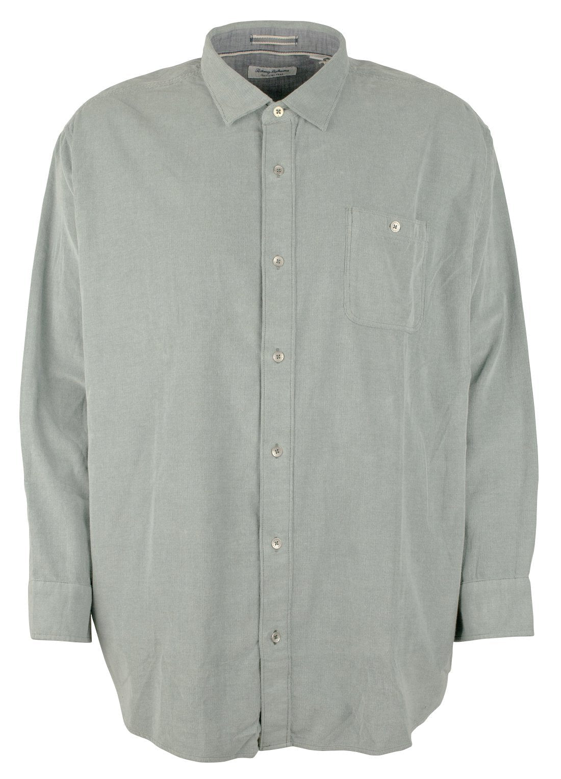 Tommy Bahama Men's Big & Tall Long Sleeve Coastline Cord Sandwash Camp Shirt (Dk Fern, 3XLT)