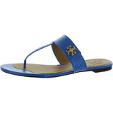 Tory Burch Womens Kira Leather Thong Flat Sandals Blue 6 Medium (B,M)