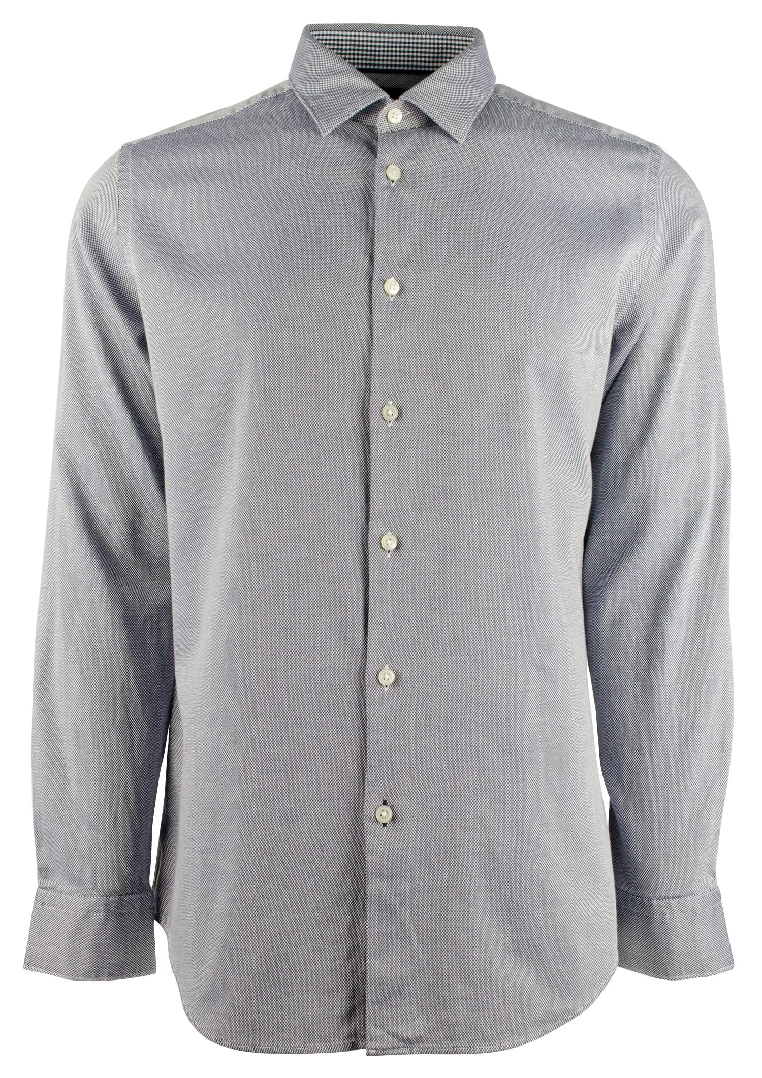 Hugo Boss Men's Lukas Regular Fit Plaid Long Sleeve Shirt Large Dark Blue