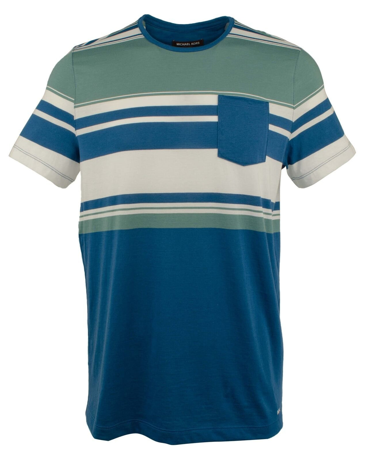 Michael Kors Men's Color-Blocked Striped Cotton T-Shirt-PB-L