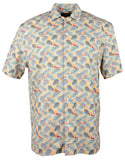BUGATCHI Men's Flamingo Printed Stretch Cotton Short Sleeve Shirt X-Large, Jaffa