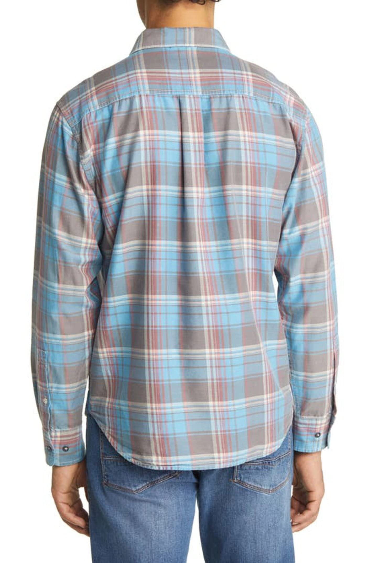 Tommy Bahama Men's Big & Tall Fresno Plaid Allover Print Long Sleeve Shirt Fog Grey 4XB