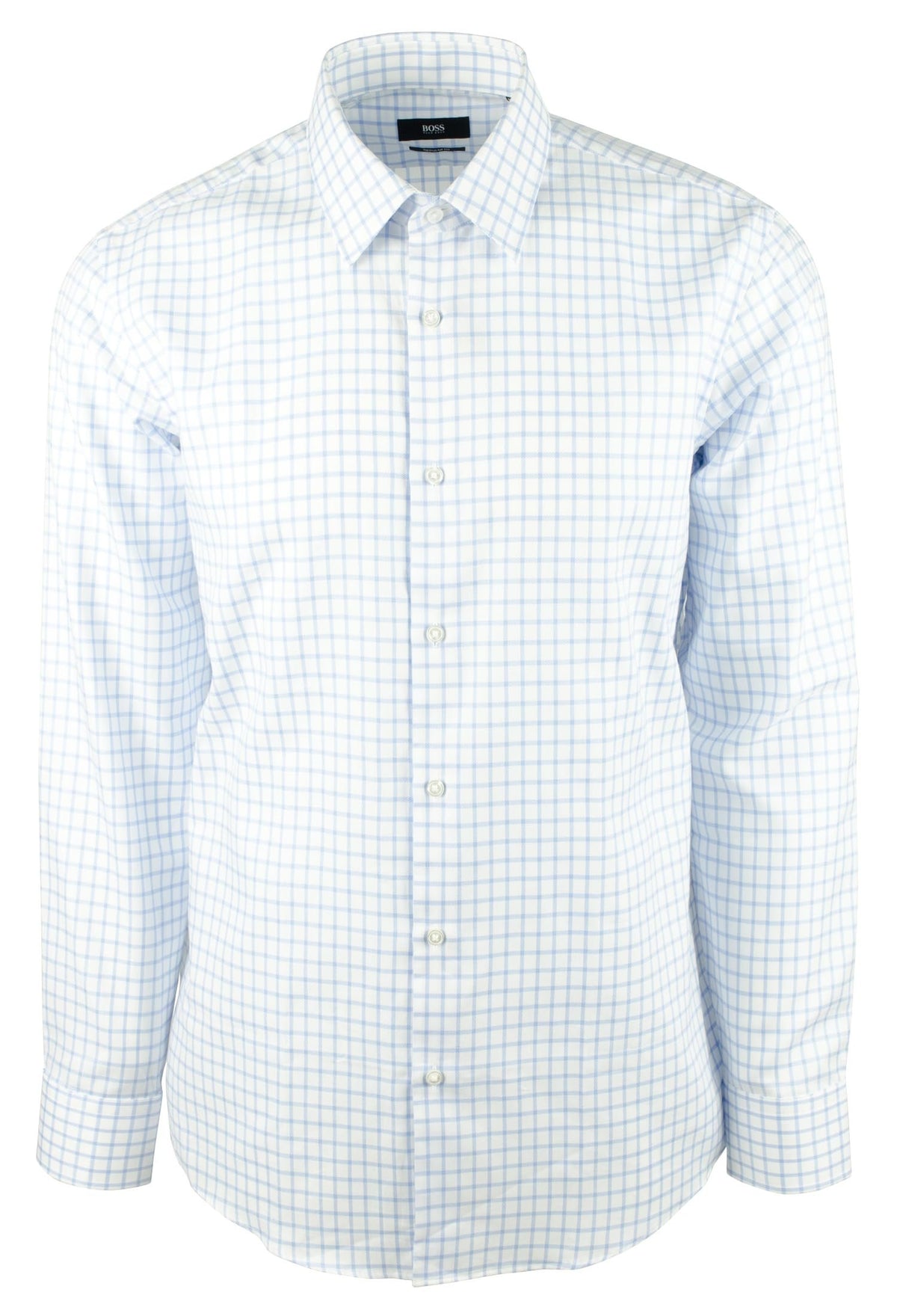 Hugo Boss Men's Enzo Regular Fit Long Sleeves Shirt-PB-15 (32/33) Pastel Blue