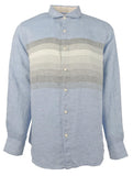 Tommy Bahama Men's Raffia Blue Long Sleeve Linen Shirt Buccaneer Blue 2XL