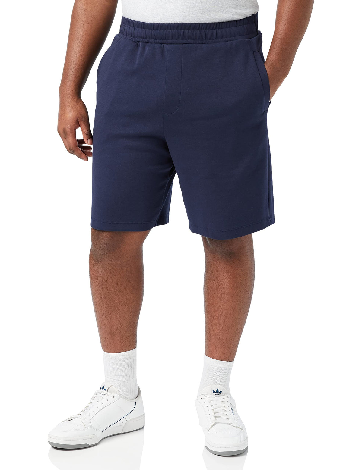 A|X ARMANI EXCHANGE Men's Embossed Ribbon Logo Organic Cotton Shorts, Navy