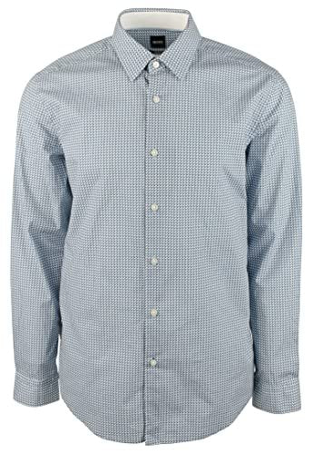 Hugo Boss Men's Lukas Regular Fit Stretch Long Sleeves Shirt-PB-X-Large Pastel Blue