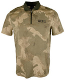 Armani Exchange Men's Colorblock Camo Printed Zip Short Sleeve Polo Shirt