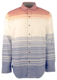 Men's Canyon Beach Bonfire Stripe Button Down Flannel Shirt Large