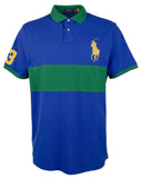 Men's Classic Fit Big Pony Mesh Short Sleeve Polo Shirt X-Large Blue/Green