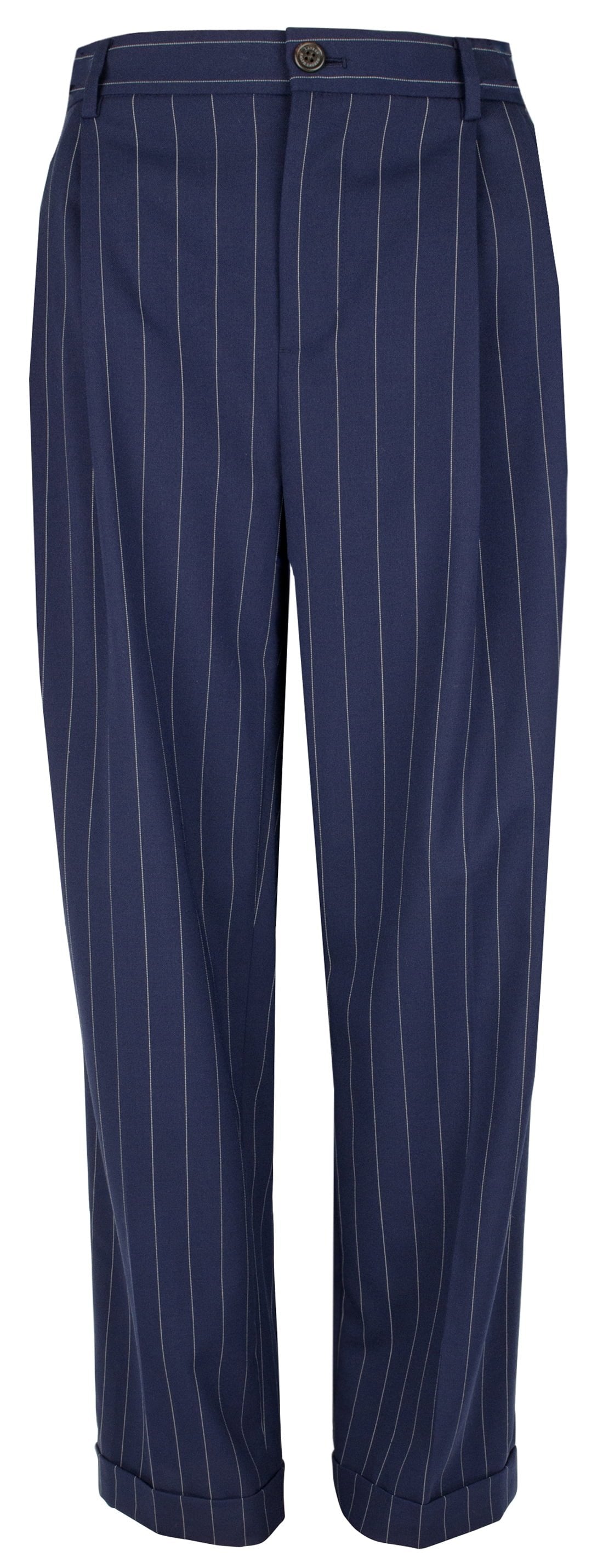 Ralph Lauren Women's Petite Pleated Pinstripe Twill Straight Pants 6P