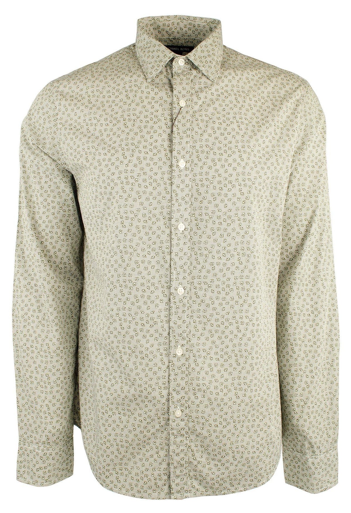 Michael Kors Men's Slim Fit Botanical Cotton Long Sleeve Shirt