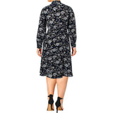 LAUREN RALPH LAUREN Womens Arobella Floral Print Business Shirtdress Navy 12